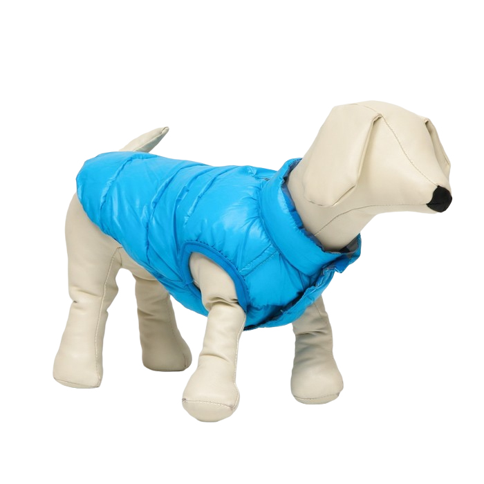 фото Куртка для собак, двухсторонняя с принтом, размер 10, голубая nobrand