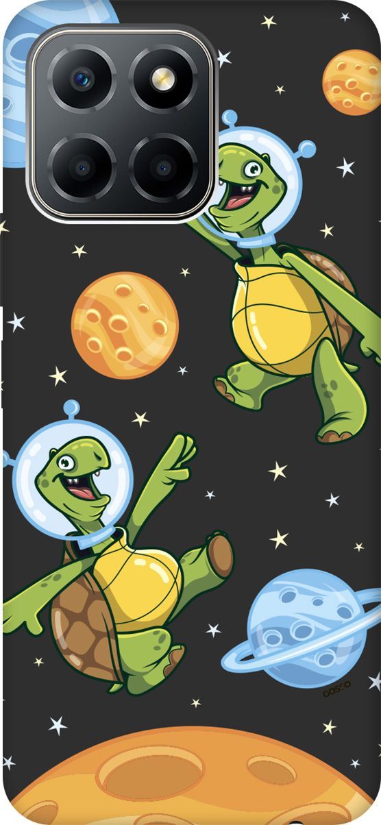 

Чехол на Honor X6/X8 5G с 3D принтом "CosmoTurtles" черный, Черный;бежевый, 158180
