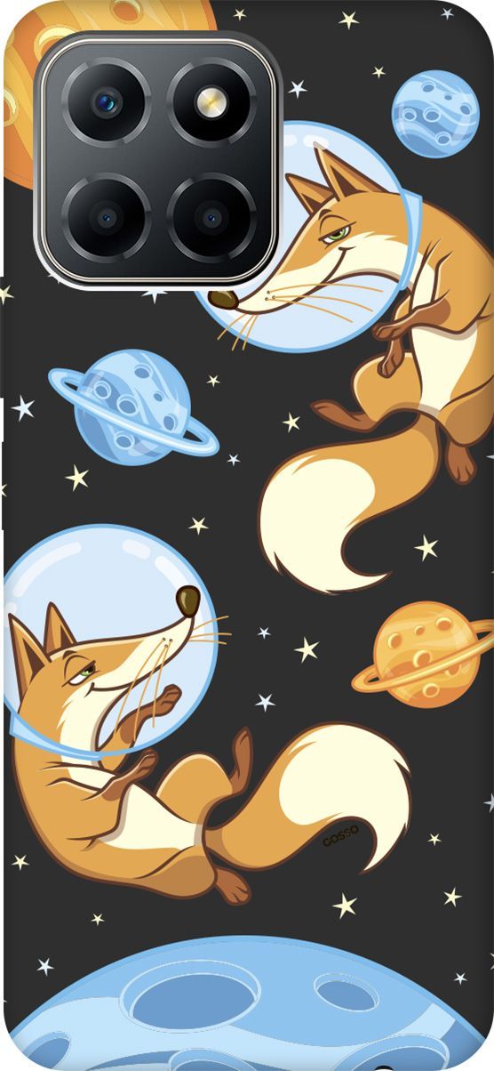 

Чехол на Honor X6/X8 5G с 3D принтом "CosmoFoxes" черный, Черный;оранжевый, 158180