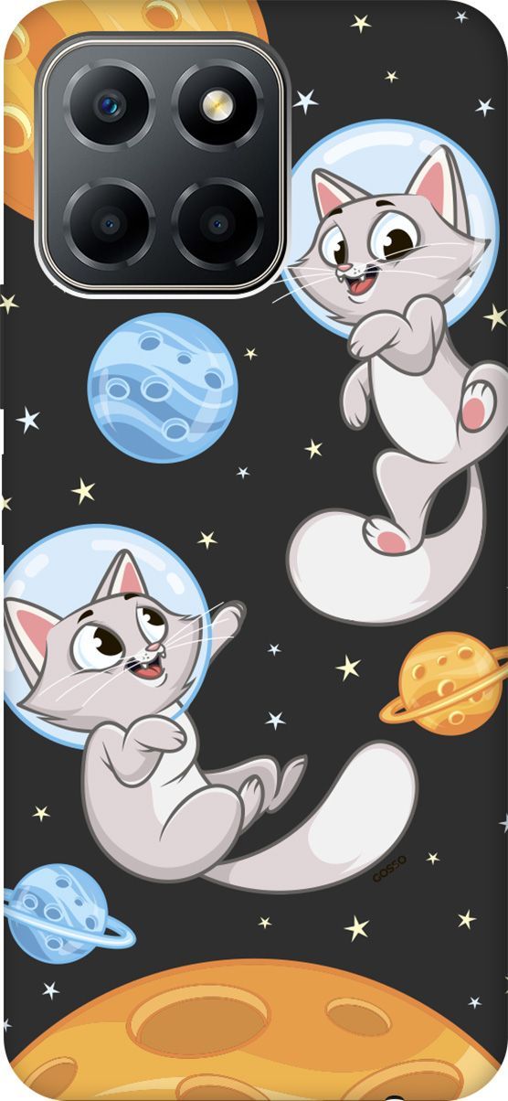 

Чехол на Honor X6/X8 5G с 3D принтом "CosmoCats" черный, Черный;серый, 158180