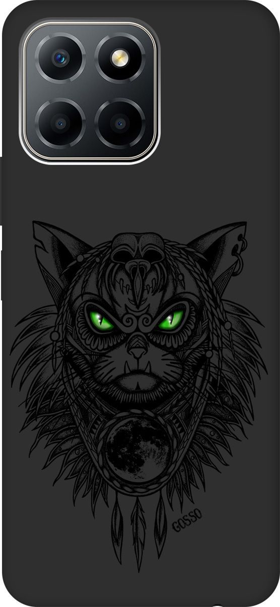 

Чехол на Honor X6/X8 5G с 3D принтом "Shaman Cat" черный, Черный;зеленый, 158180