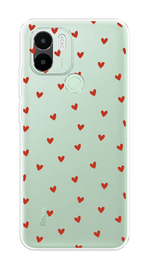 

Чехол на Xiaomi Redmi A1+/Redmi A2+/Poco C51/C50 "Red hearts", Красный;прозрачный, 319350-1