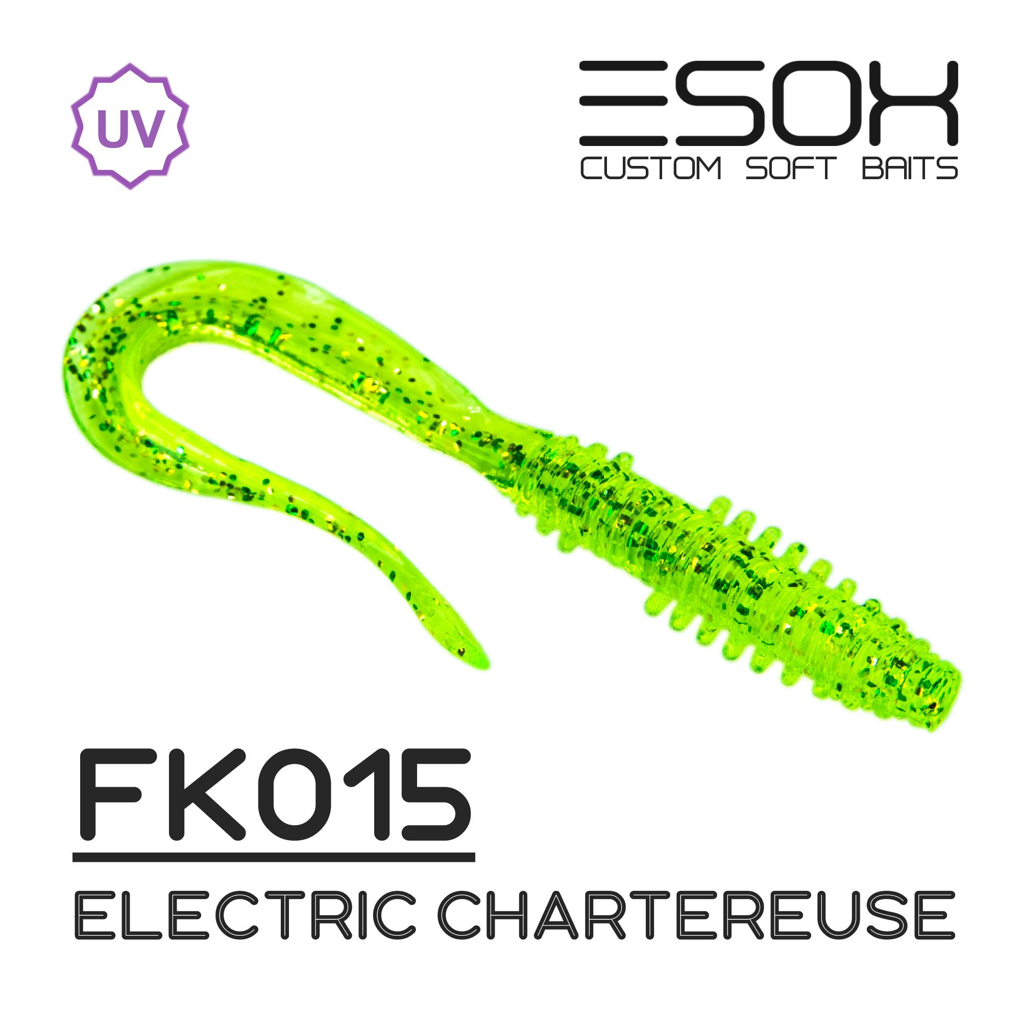 Силиконовая приманка Esox Fast Wag 76 мм цвет FK015 Electric Chartreuse 7 шт