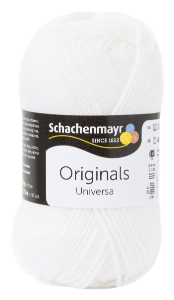 

Пряжа Schachenmayr 9801875 Universa Originals (00001, weiss), Белый, Universa