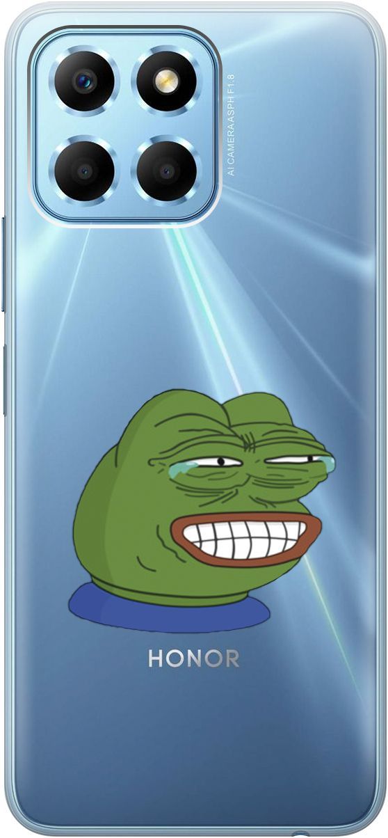 

Чехол на Honor X6/X8 5G с 3D принтом "Pepe the Frog" прозрачный, Прозрачный;зеленый, 158178