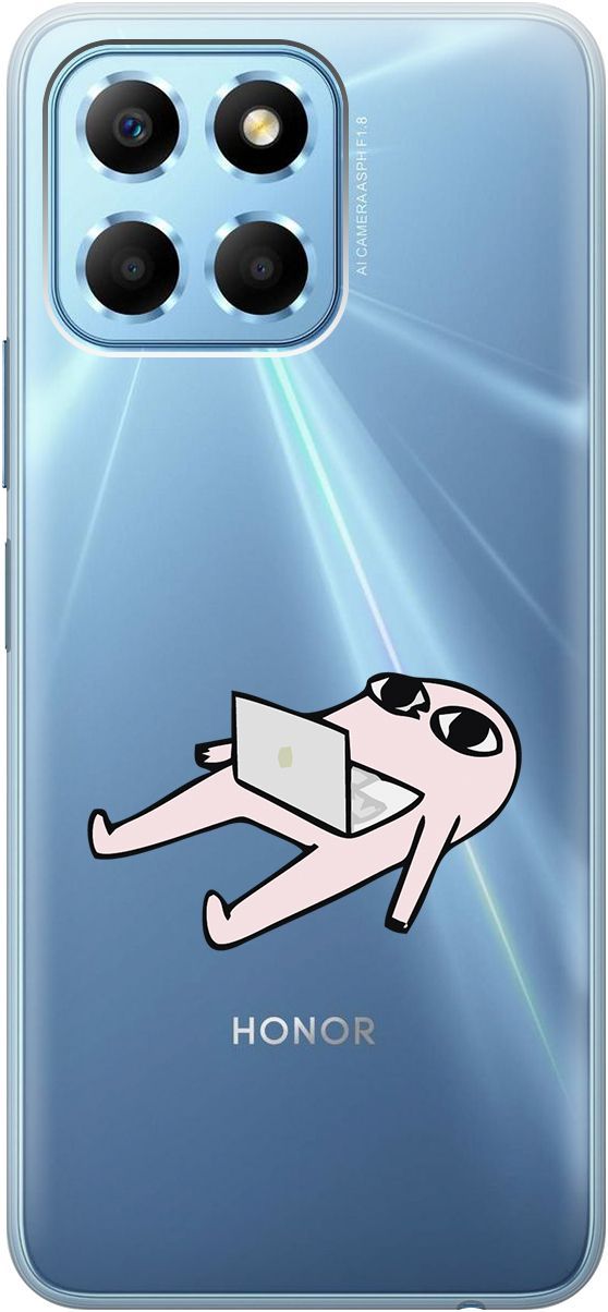 

Чехол на Honor X6/X8 5G с 3D принтом "Freelance" прозрачный, Прозрачный;розовый, 158178