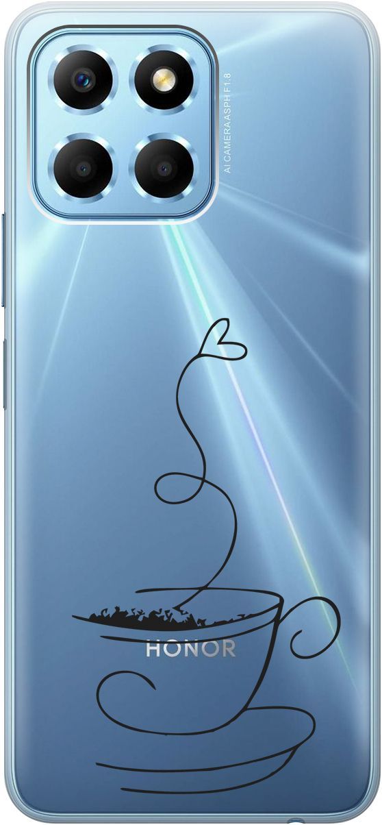 

Чехол на Honor X6/X8 5G с 3D принтом "Coffee Love" прозрачный, Прозрачный;черный, 158178