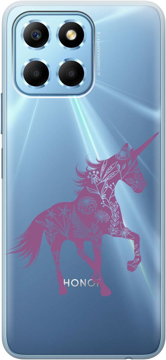 

Чехол на Honor X6/X8 5G с 3D принтом "Floral Unicorn" прозрачный, Прозрачный;фиолетовый, 158178