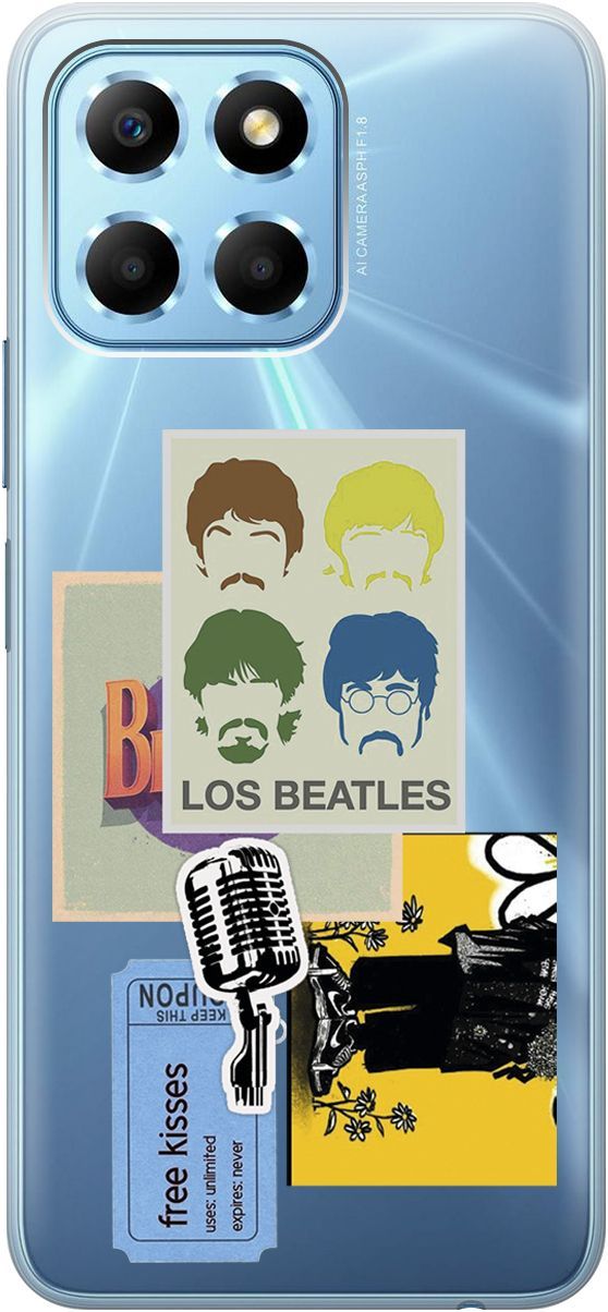

Чехол на Honor X6/X8 5G с 3D принтом "Beatles Stickers" прозрачный, Прозрачный;бежевый, 158178