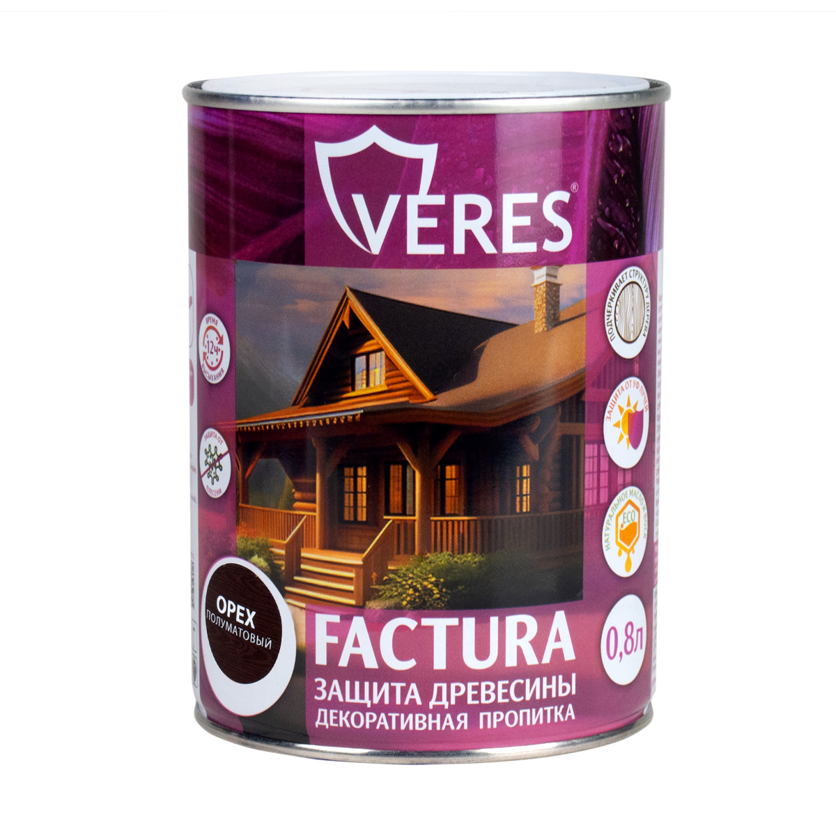 Декоративная пропитка для дерева Veres Factura полуматовая 0 8 л орех, VR-050