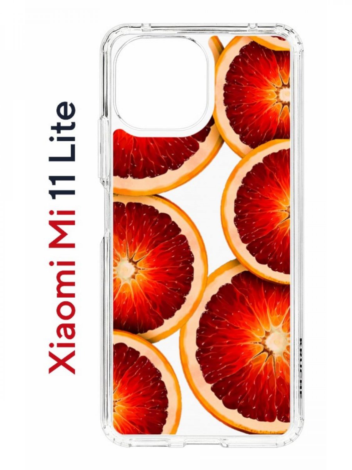 фото Чехол на xiaomi mi 11 lite kruche print orange,противоударный бампер,с защитой камеры кruче