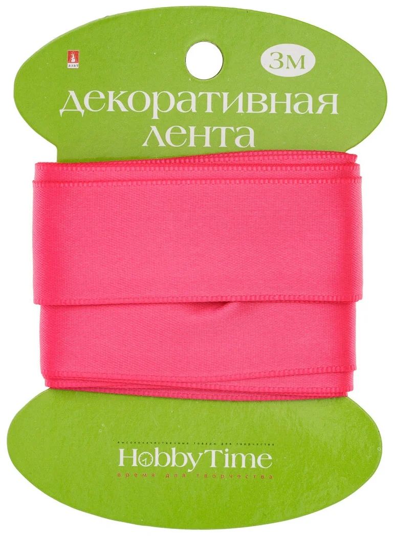 

ЛЕНТА ДЕКОРАТИВНАЯ АТЛАСНАЯ, ШИРИНА 25 ММ., ДЛИНА 3 М., ФУКСИЯ, Арт. 2-616/15, Розовый, 2-616/15