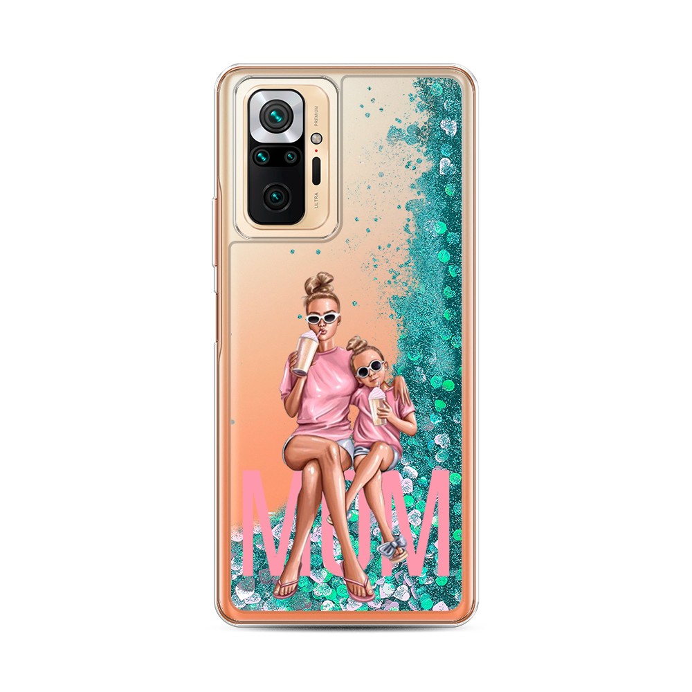 фото Жидкий чехол с блестками "принцесса единорог" на xiaomi redmi note 10 awog