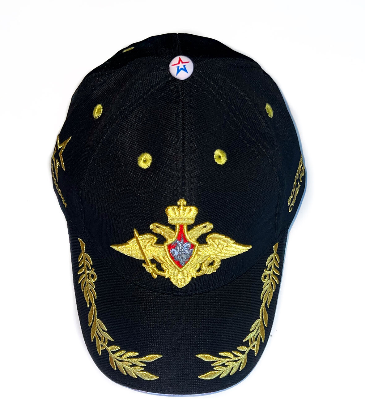 фото Бейсболка унисекс лига звезд герб российской армии черная, р. 56-62