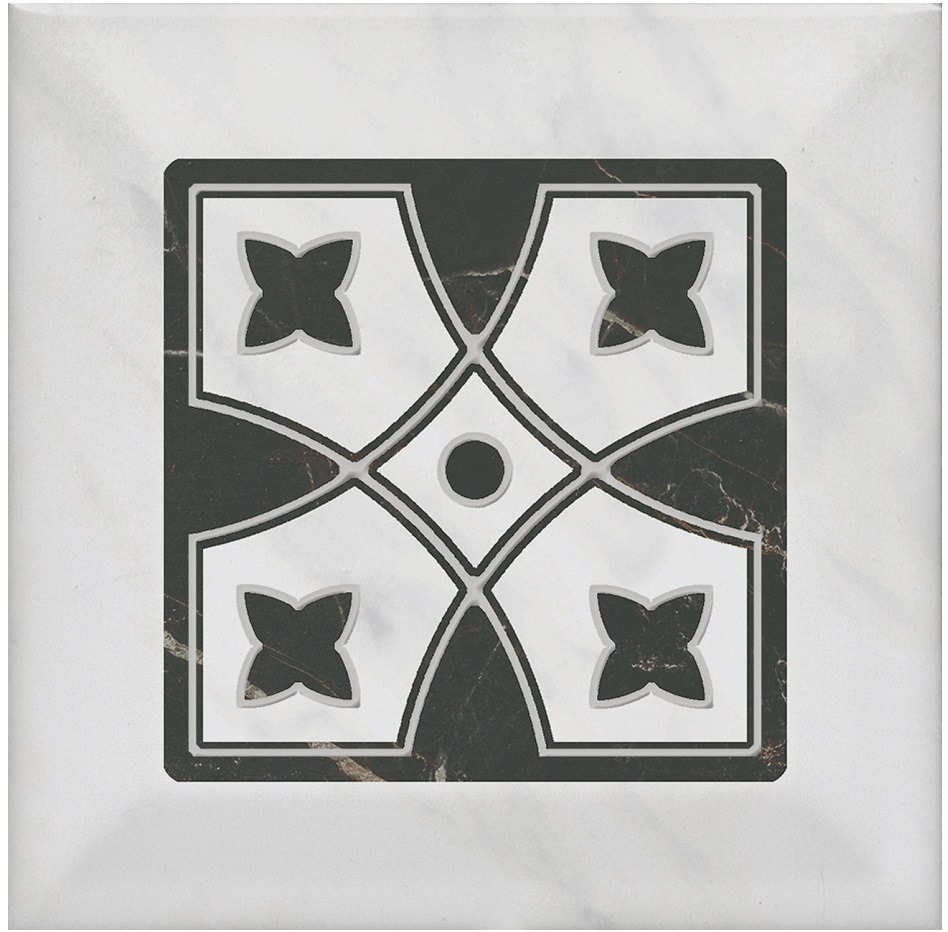 фото Декор керамический kerama marazzi келуш 1 грань toc004 9,8х9,8 см черно-белая