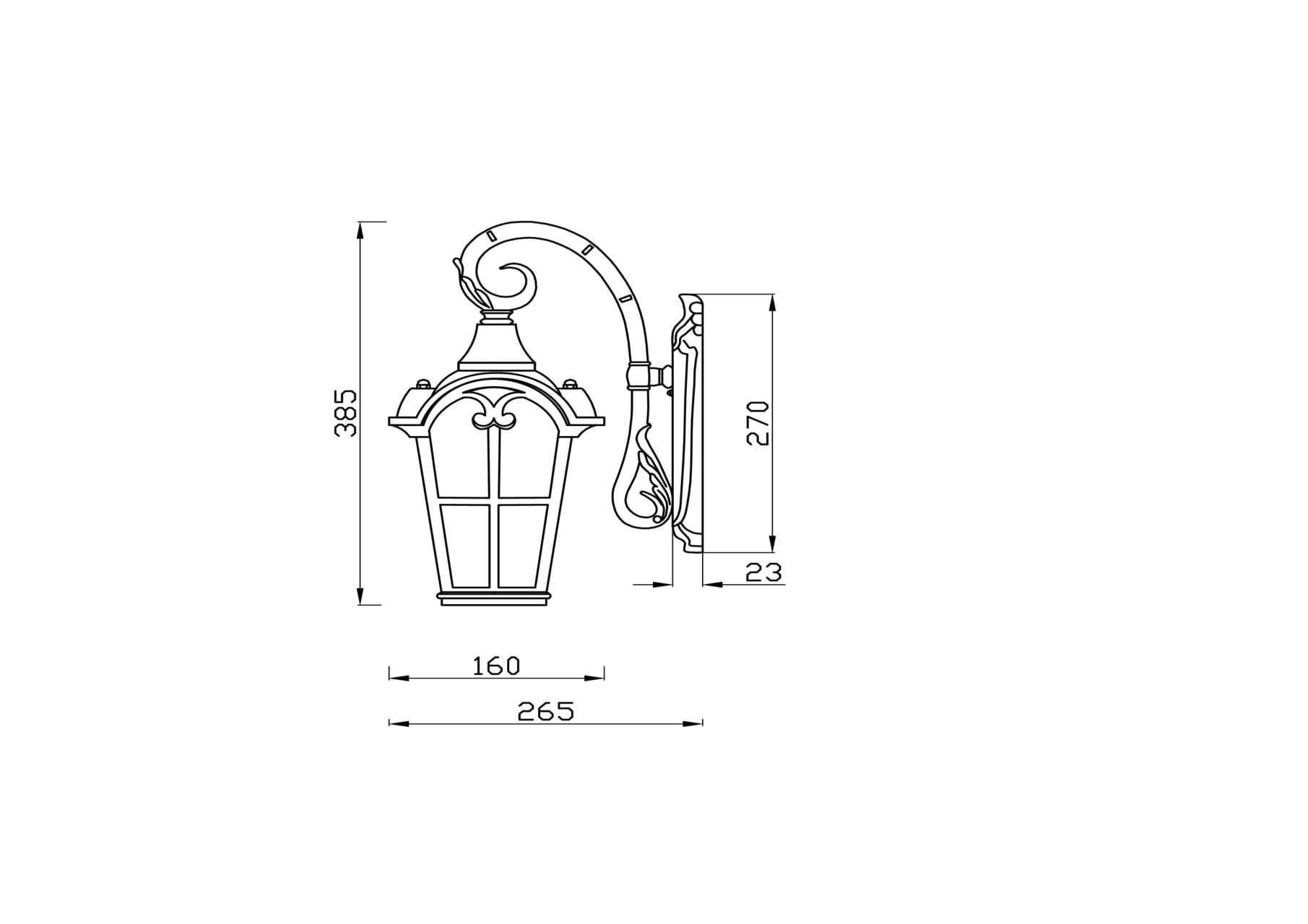 Светильник настенный Outdoor Albion, O413WL-01BZ, 60W, E27