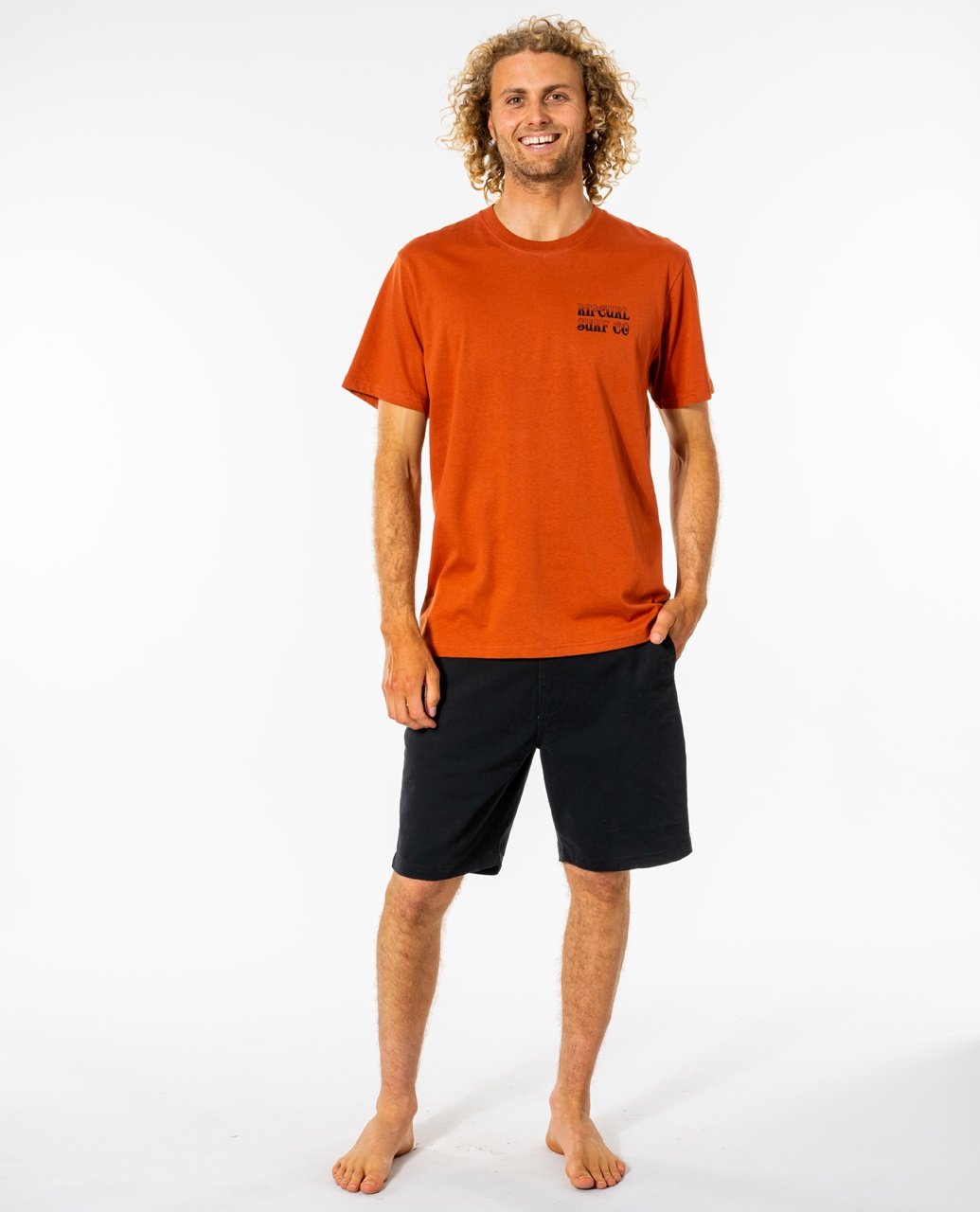 фото Футболка мужская rip curl coil tee оранжевая m