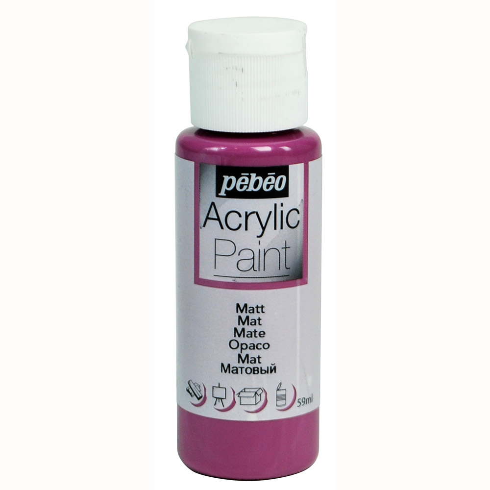 Краска художественная Pebeo Acrylic Paint декоративная матовая 59 мл черная смородина 529₽