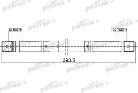 Вал приводной (палка) nissan primera p11, wp11 2.0 393.5мм PATRON PDS0448