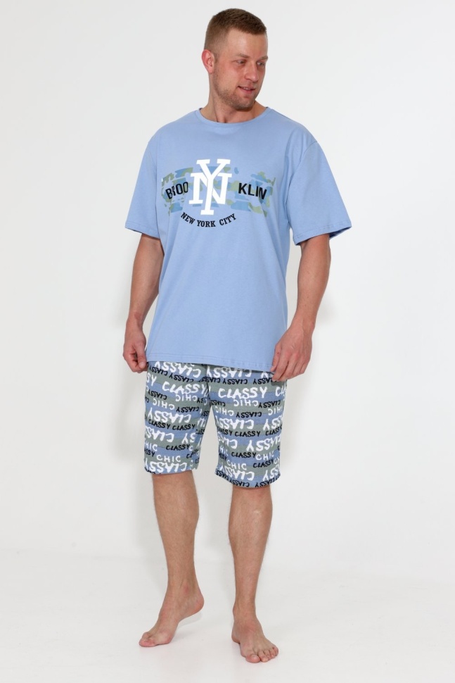 Комплект домашний мужской Хоум стайл 5036КШ голубой 70 RU