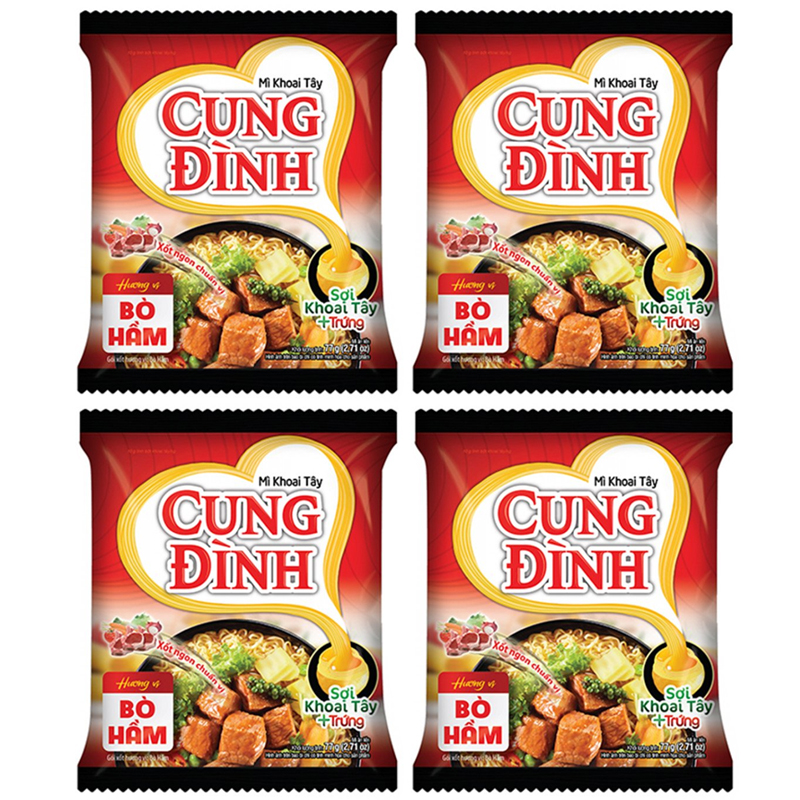 Лапша быстрого приготовления CUNG DINH со вкусом говядины (4 шт. по 77 г)