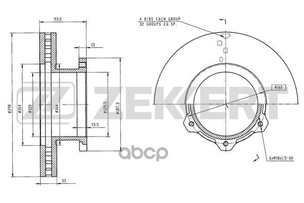 

Тормозной диск ZEKKERT BS6028