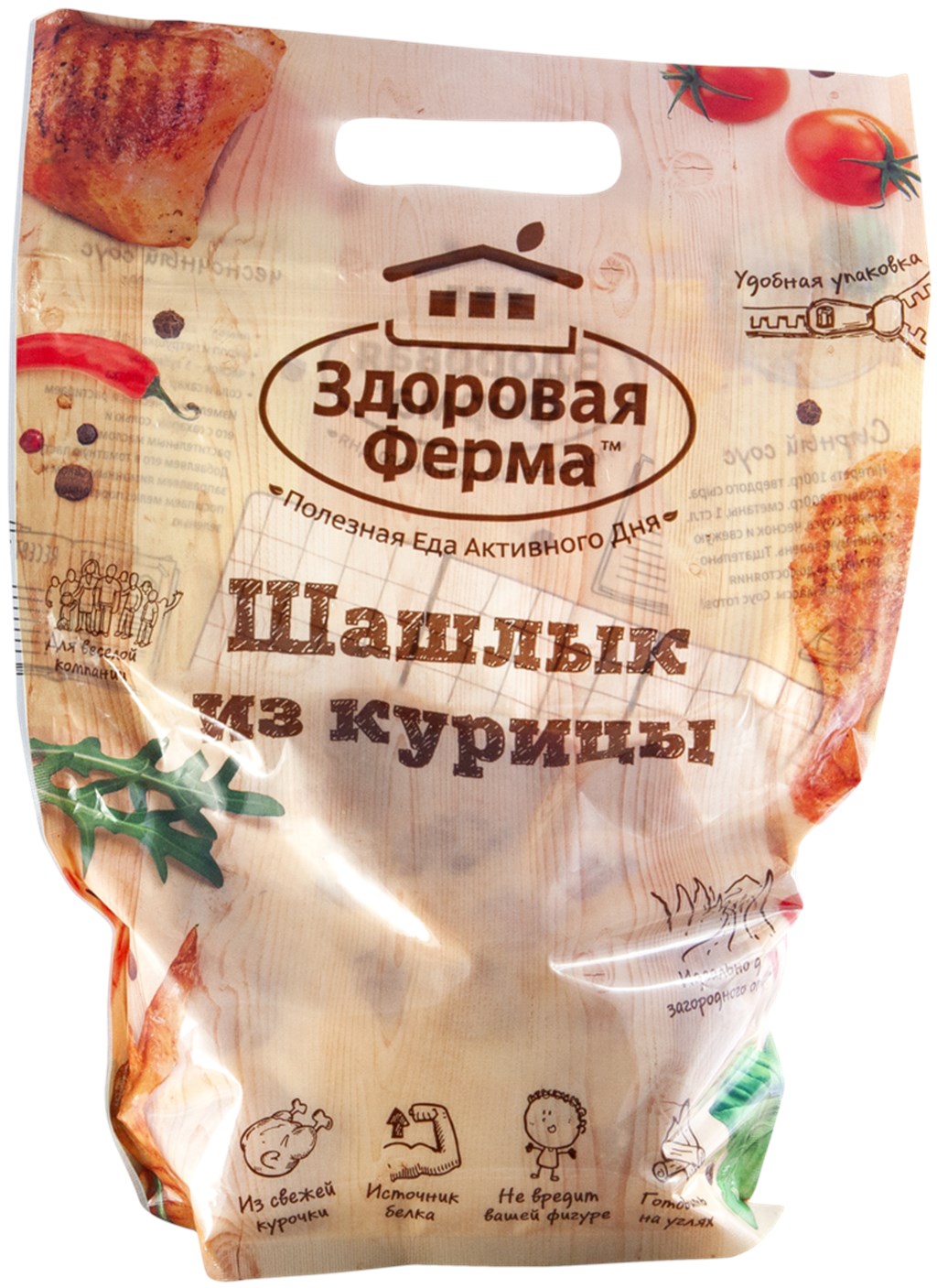 

Шашлык куриный Здоровая Ферма Пикантный охлажденный