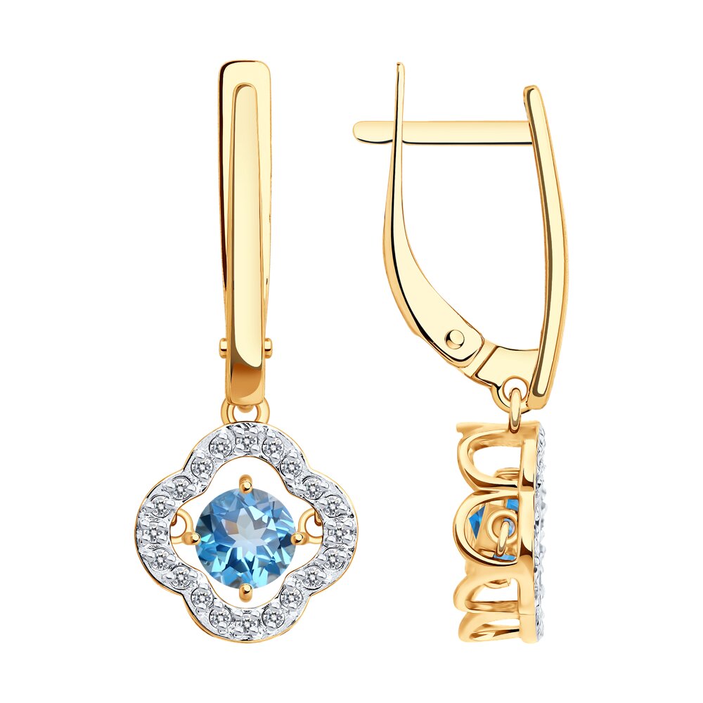 

Серьги из золота SOKOLOV 729041, фианит/топаз, 729041