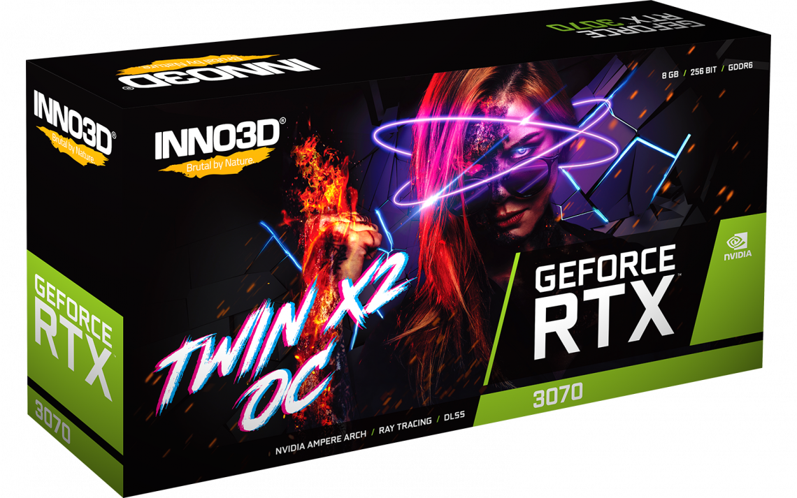 фото Видеокарта inno3d geforce rtx3070 twin x2 oc (n30702-08d6x-171032lh) lhr