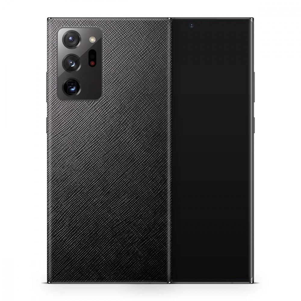 

Наклейка Glueskin с натуральной кожей Saffiano для Samsung Galaxy Note 20 Ultra, Черный