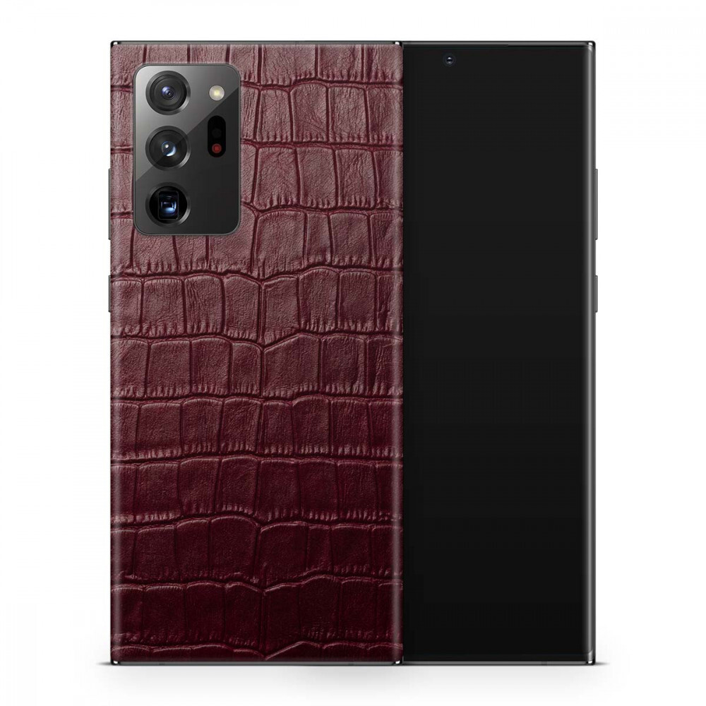 

Наклейка Glueskin из натуральной кожи Croco для Samsung Galaxy Note 20 Ultra, Бордовый