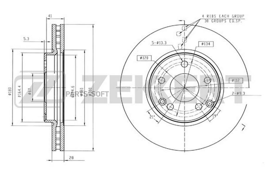 

Тормозной диск ZEKKERT BS5201