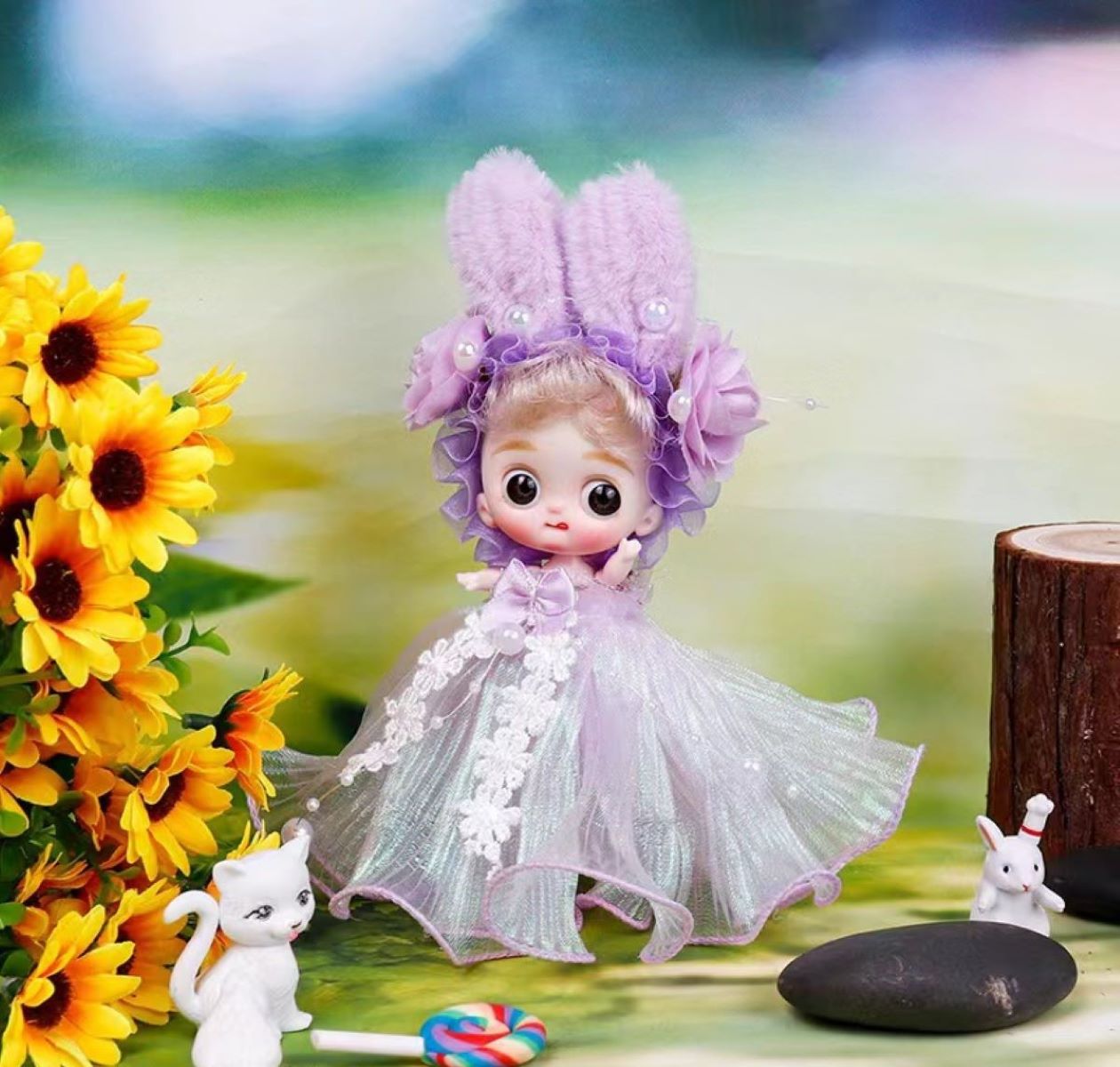 Кукла коллекционная Магия Кукол Сиреневое чудо Удивительные глазки в подарочной упаковке сиреневое небо