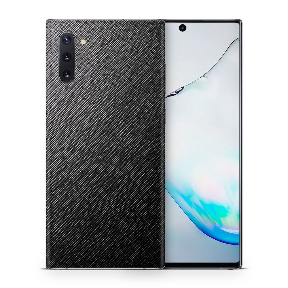 

Наклейка Glueskin с натуральной кожей Saffiano для Samsung Galaxy Note 10, Черный