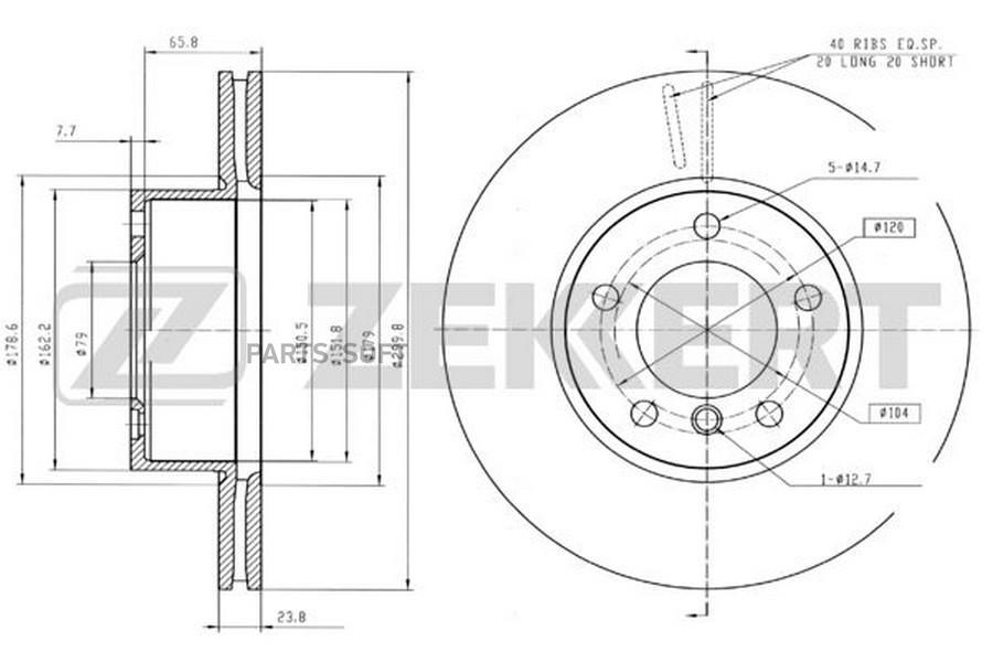 

Тормозной диск ZEKKERT BS5258