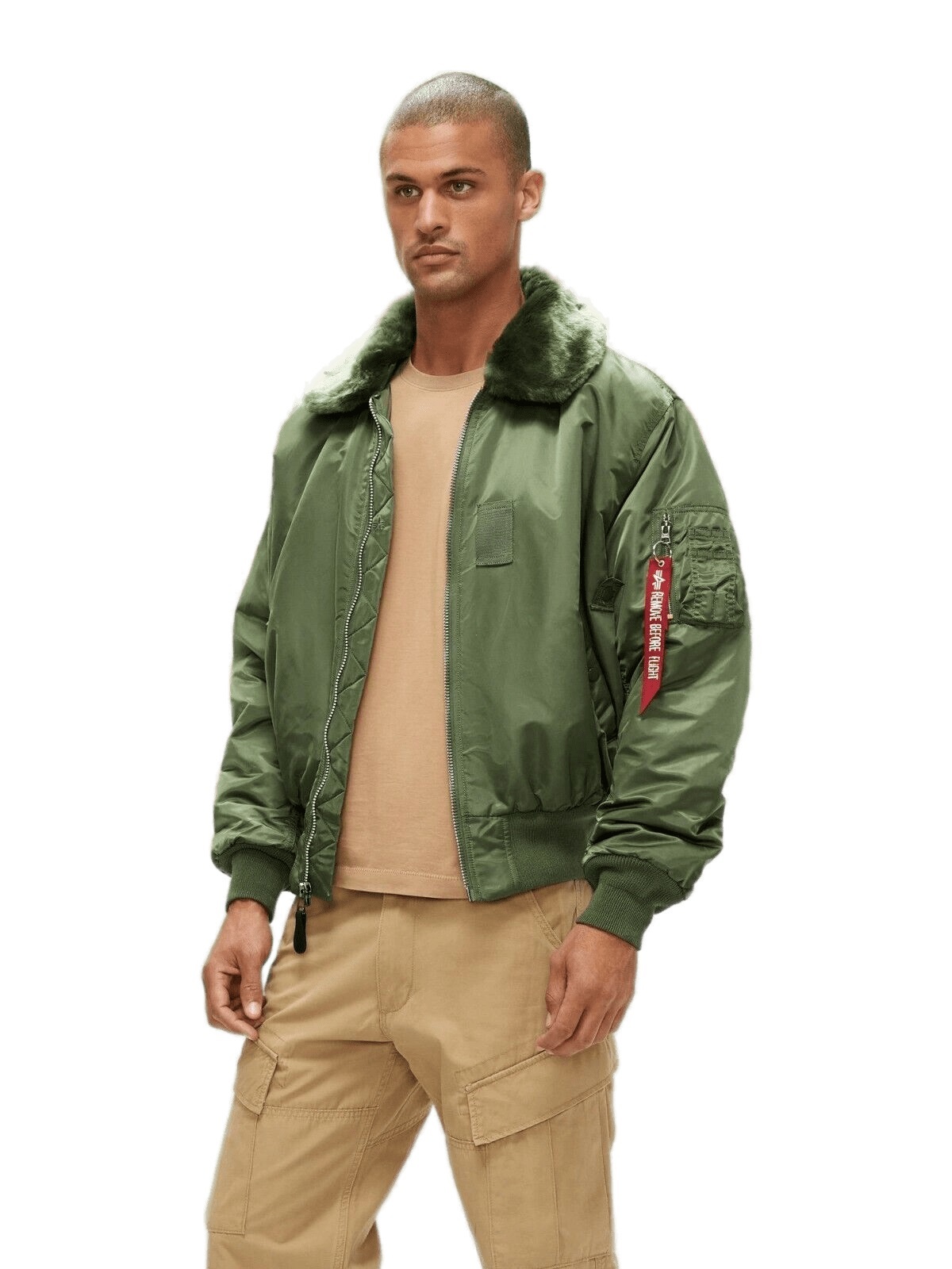 Бомбер мужской Alpha Industries B-15 зеленый S