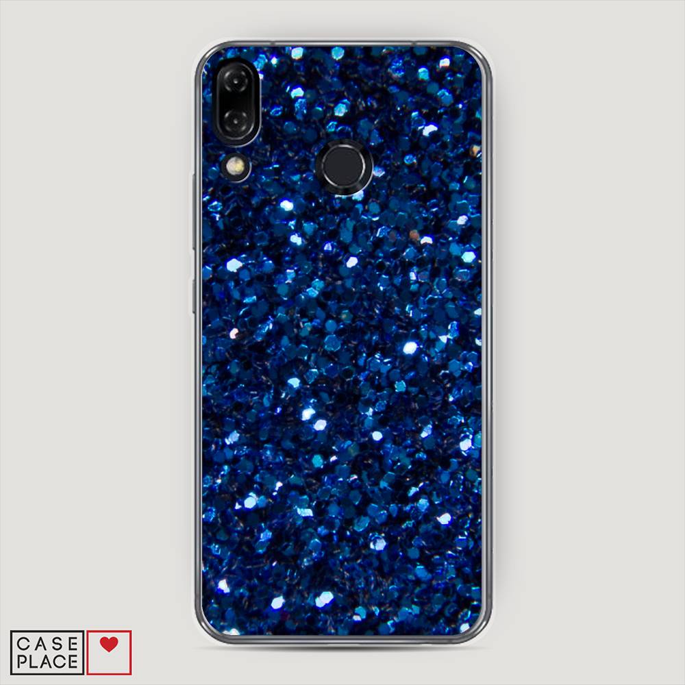 фото Чехол awog "синие блестки рисунок" для asus zenfone 5z zs620kl