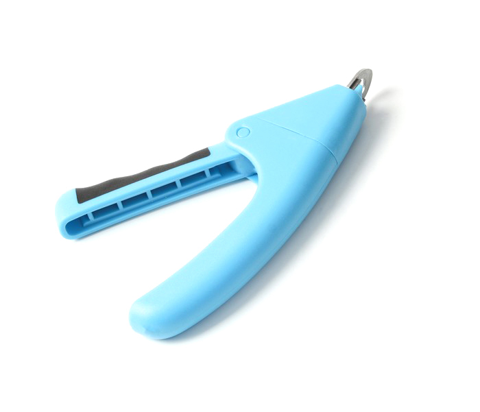Когтерез-гильотина Пижон с нескользящей ручкой, пластик, отверстие 9 мм, голубой с серым