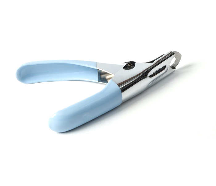 Когтерез-гильотина Пижон с прорезиненной ручкой, отверстие 7 мм, голубой