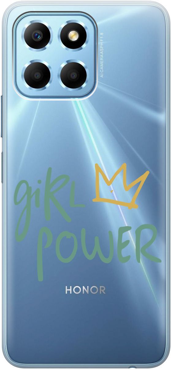 

Чехол на Honor X6/X8 5G с 3D принтом "Girl Power!" прозрачный, Прозрачный;зеленый, 158177