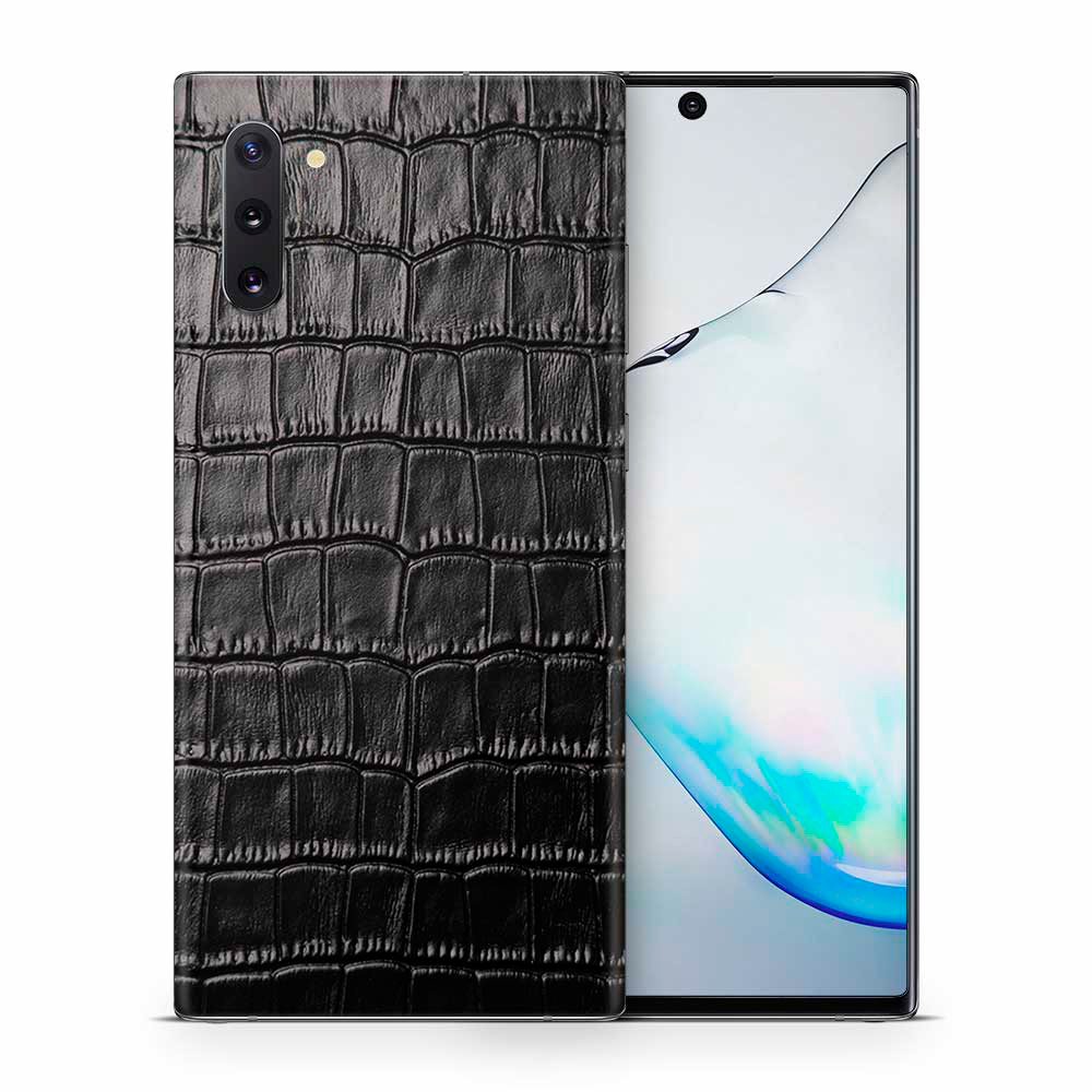 

Наклейка Glueskin из натуральной кожи Croco для Samsung Galaxy Note 10, Черный