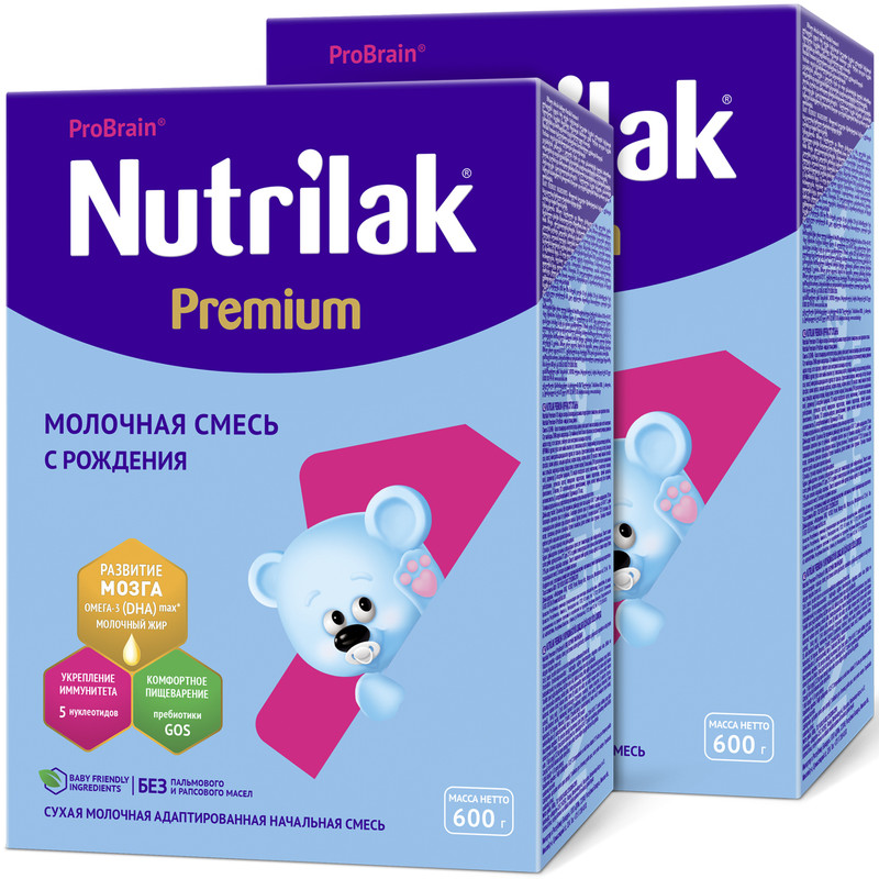 фото Молочная смесь nutrilak premium 1, нутрилак с рождения, без пальмового масла, 600 г. 2 шт.