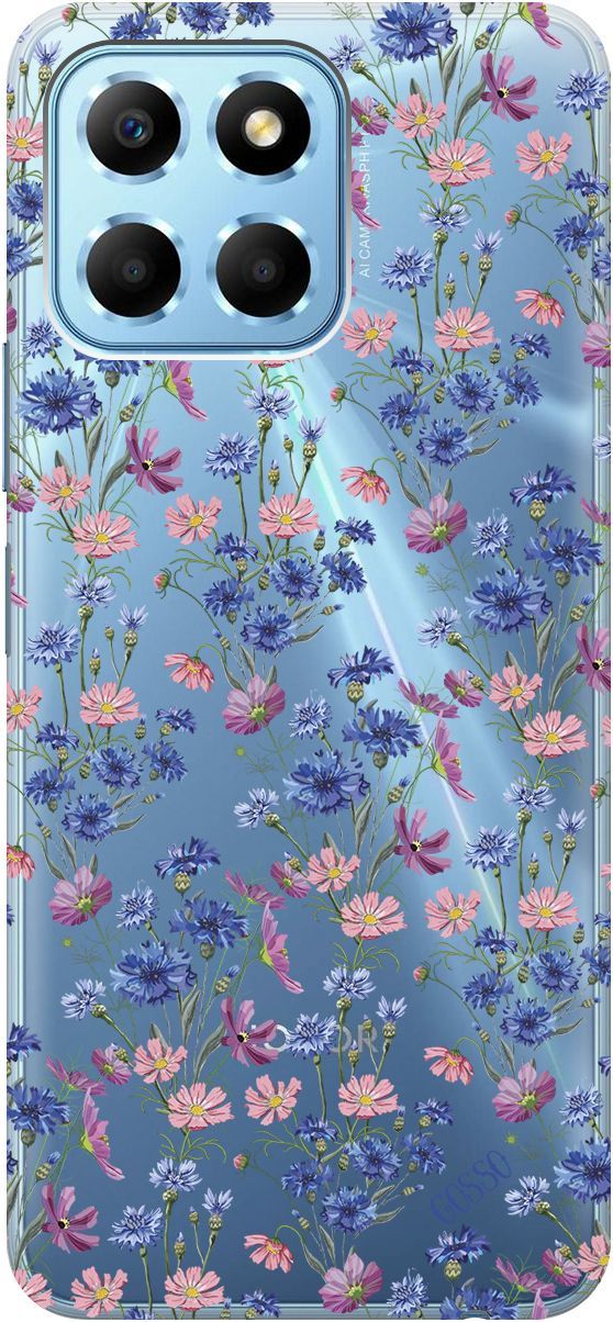 

Чехол на Honor X6/X8 5G с 3D принтом "Lovely Cornflowers" прозрачный, Прозрачный;голубой, 158177
