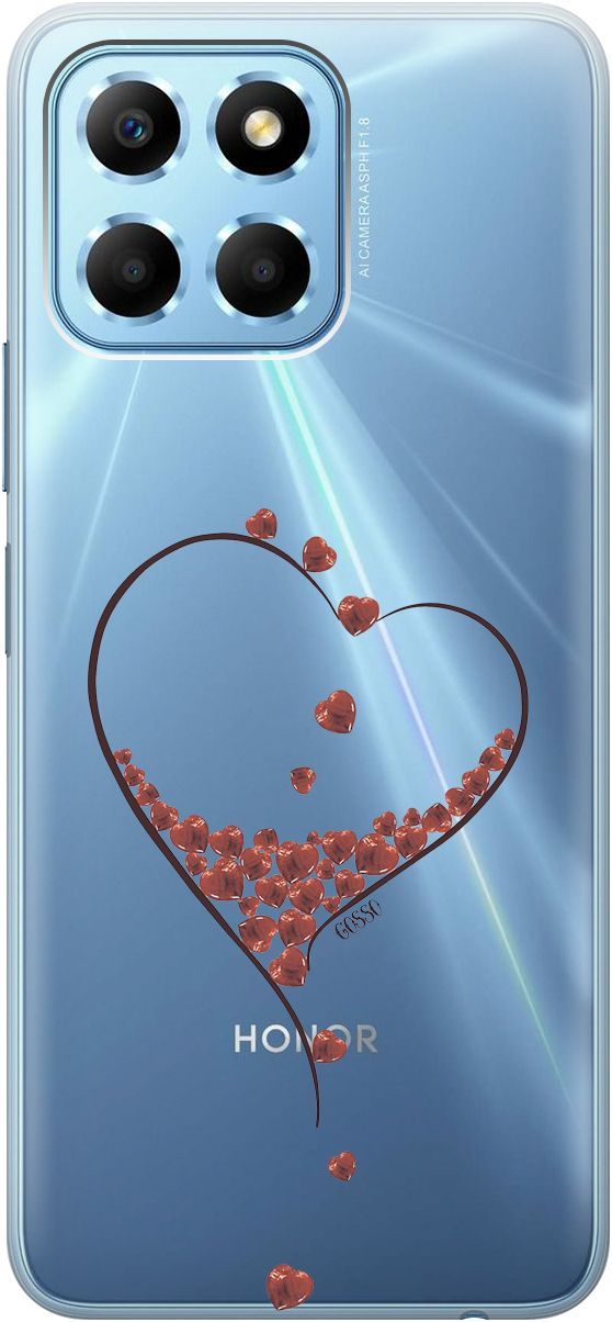 

Чехол на Honor X6/X8 5G с 3D принтом "Little hearts" прозрачный, Прозрачный;черный, 158177