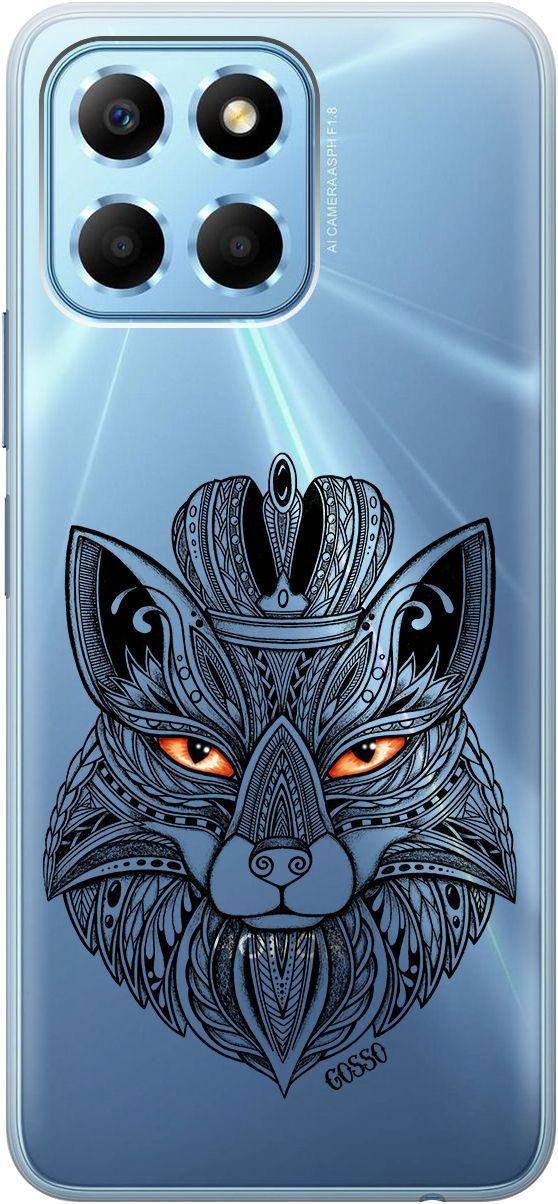 

Чехол на Honor X6/X8 5G с 3D принтом "Fox Queen" прозрачный, Прозрачный;серый, 158177