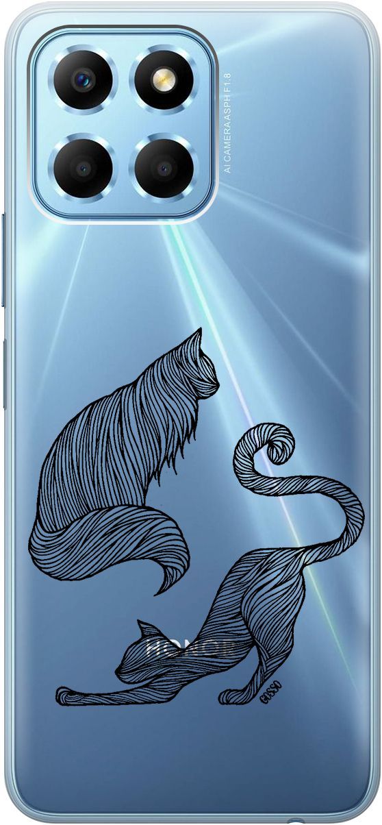 

Чехол на Honor X6/X8 5G с 3D принтом "Lazy Cats" прозрачный, Прозрачный;серый, 158177