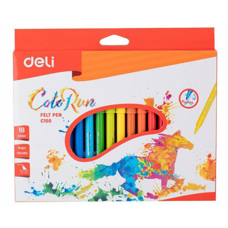 

Фломастеры Deli ColoRun 18 цветов, Разноцветный