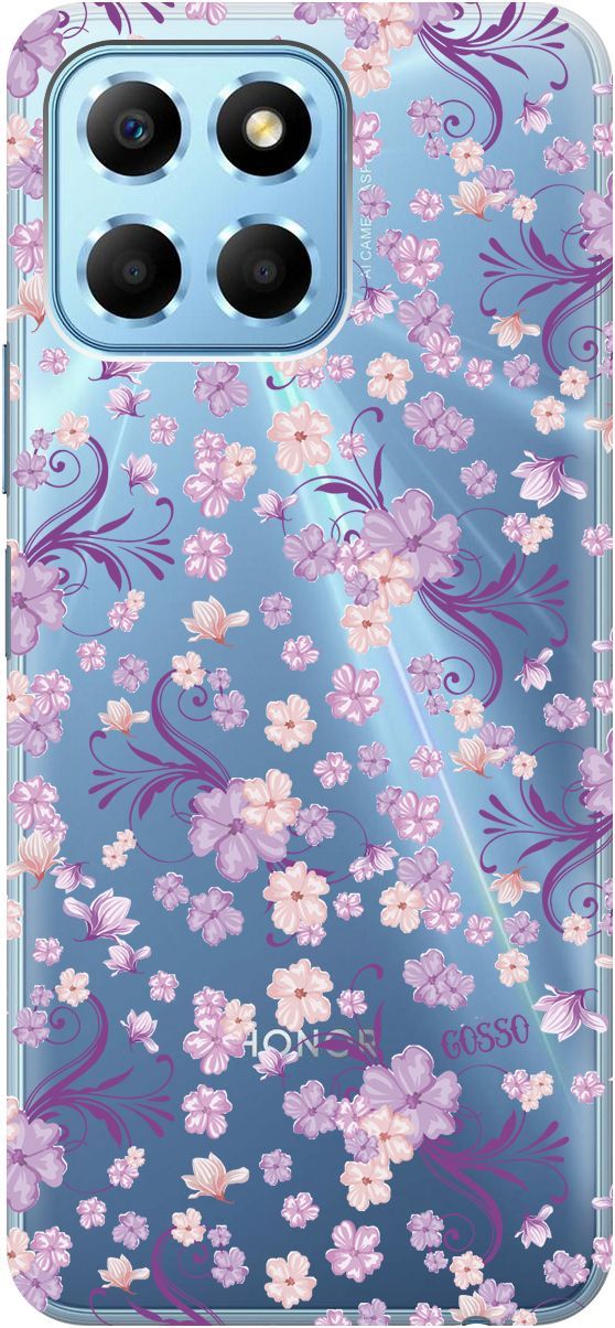 

Чехол на Honor X6/X8 5G с 3D принтом "Lilac Flowers" прозрачный, Прозрачный;фиолетовый, 158177