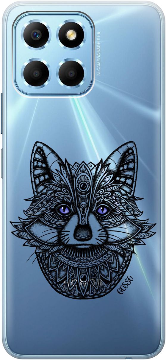 

Чехол на Honor X6/X8 5G с 3D принтом "Grand Raccoon" прозрачный, Прозрачный;синий, 158177