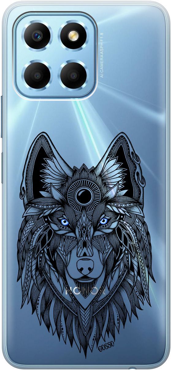 

Чехол на Honor X6/X8 5G с 3D принтом "Grand Wolf" прозрачный, Прозрачный;голубой, 158177